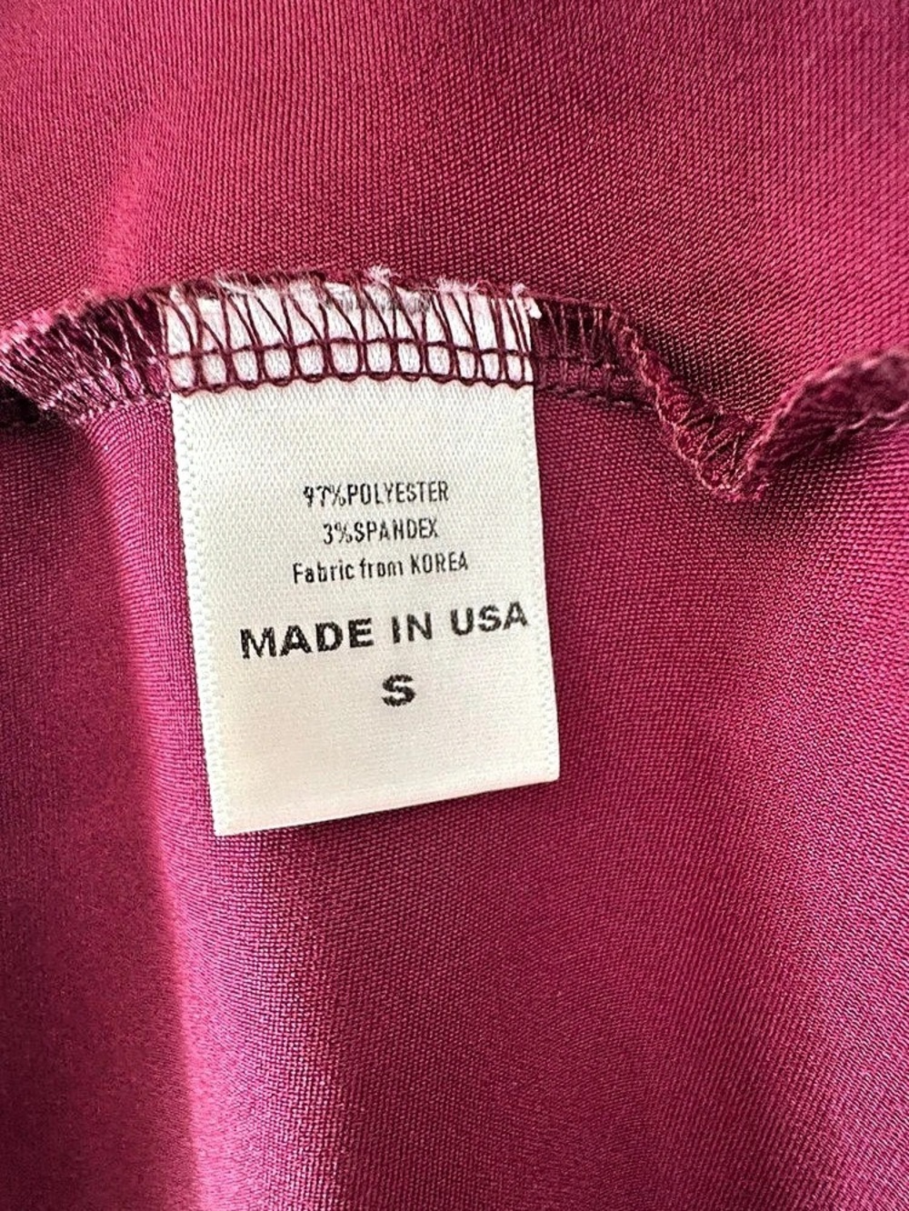 Burgundy Satin Blouson Maxi Dress Side Slit Size S Made in USA - Picture 8 of 11